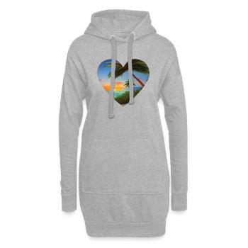 Sommerurlaub Insel Sonne Palme Strand Palmen - Hoodie-Kleid - Grau meliert - Vorne