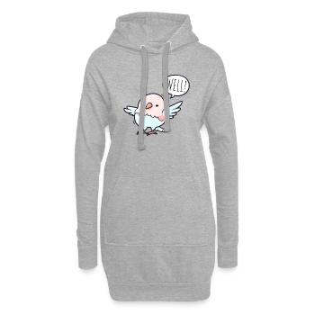 Der gelassene Vogel - Hoodie-Kleid - Grau meliert - Vorne