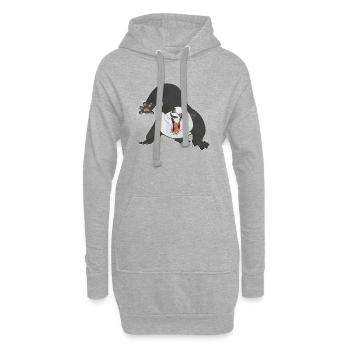 Panda - Hoodie-Kleid - Grau meliert - Vorne