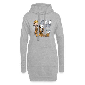 Bagger Baustelle Bauarbeiterin Mädchen I Geschenk - Hoodie-Kleid - Grau meliert - Vorne