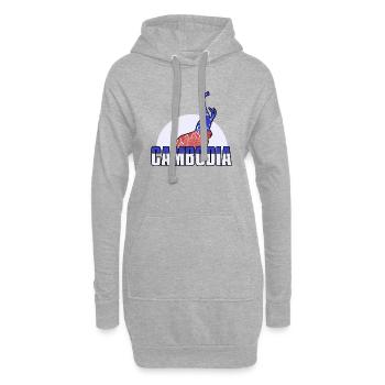 Kambodscha Tempel Khmer Vintage Palmen I Geschenk - Hoodie-Kleid - Grau meliert - Vorne