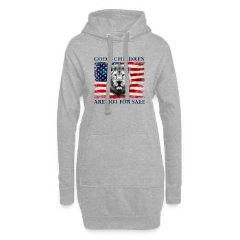 Les enfants de Dieu ne sont pas à vendre - Lion de Juda - Sweat-shirt à capuche long Femme - gris chiné - Devant