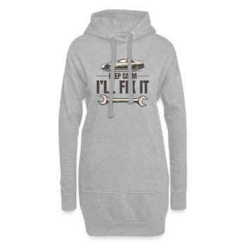 KEEP CALM I`LL FIX IT - Hoodie-Kleid - Grau meliert - Vorne