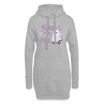 Niedlicher Geist auf einem Skateboard | Creep it Real - Hoodie-Kleid - Grau meliert - Vorne