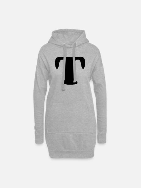 letter t - Hoodie Dress - heather grey