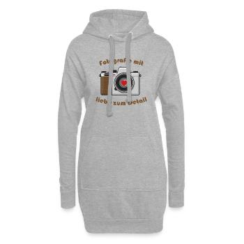Fotografie mit Liebe zum Detail, Fotoapparat - Hoodie-Kleid - Grau meliert - Vorne