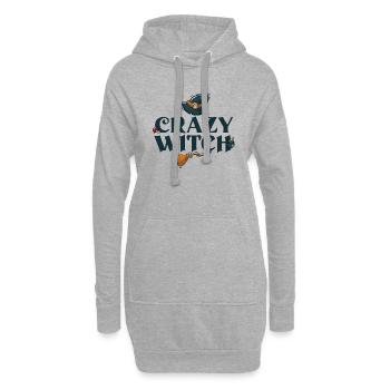 Verrückte Hexe - Hoodie-Kleid - Grau meliert - Vorne