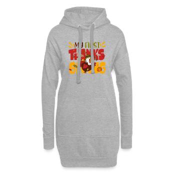 Mein erster Thanksgiving-Tag, lustiger Truthahn - Hoodie-Kleid - Grau meliert - Vorne