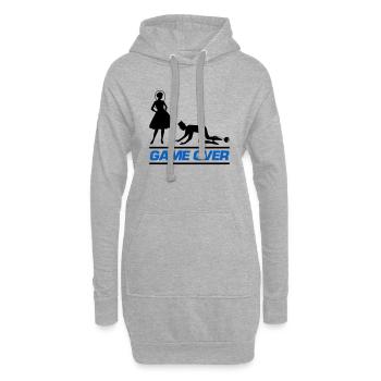 ehepaar game over - Hoodie-Kleid - Grau meliert - Vorne