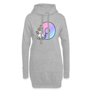 Einhorn Buchstabe O - Hoodie-Kleid - Grau meliert - Vorne