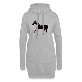 Pferd Kinder Ross Hengst Rappe Ponyhof Kind - Hoodie-Kleid - Grau meliert - Vorne