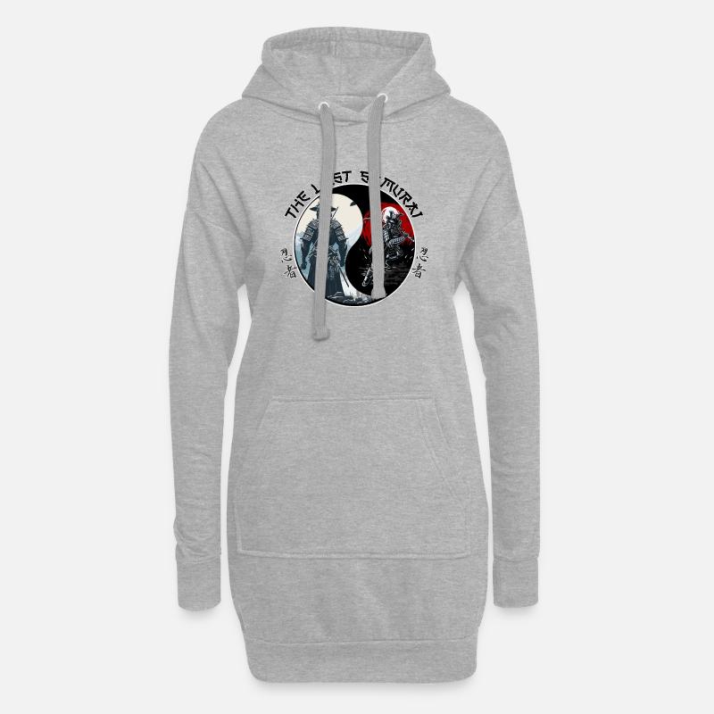 ying yang samurai - Hoodie-Kleid - Grau meliert