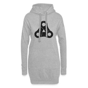 Chaîne de vélo - Sweat-shirt à capuche long Femme - gris chiné - Devant