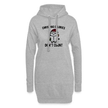 Les calories de Noël ne comptent pas - Sweat-shirt à capuche long Femme - gris chiné - Devant