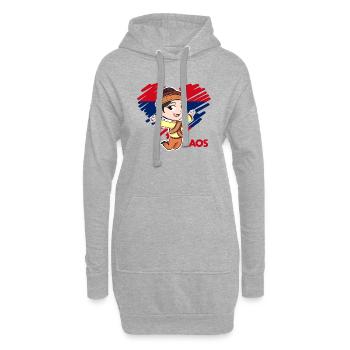 Laos Laote Laotian filles robe Lao I cadeau - Sweat-shirt à capuche long Femme - gris chiné - Devant