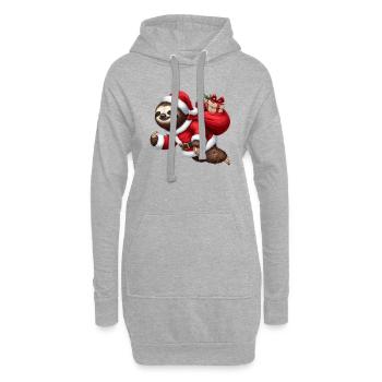 Festliches Faultier Weihnachtsmann Weihnachten Weihnachten Lustig - Hoodie-Kleid - Grau meliert - Vorne