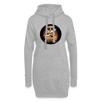 Famille Suricate - Sweat-shirt à capuche long Femme - gris chiné - Devant