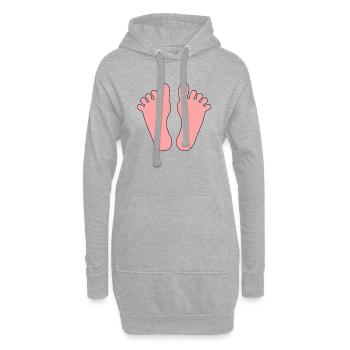 Bébé Pieds Fille Garçon - Sweat-shirt à capuche long Femme - gris chiné - Devant
