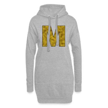 Buchstabe M Gold - Hoodie-Kleid - Grau meliert - Vorne
