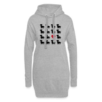 Dackel - Hoodie-Kleid - Grau meliert - Vorne