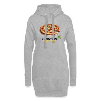 i love pizza, pizzalover, pizza - Hoodie-Kleid - Grau meliert - Vorne