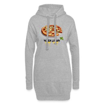 Pizzalover, pizza love, pizza - Hoodie-Kleid - Grau meliert - Vorne