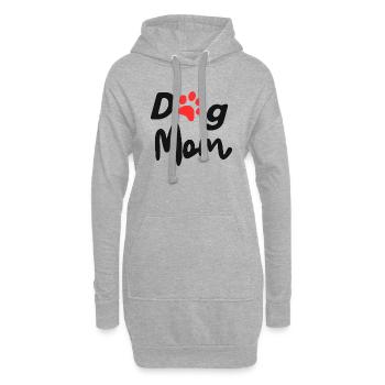 Hunde Mutter mit Pfote - Hoodie-Kleid - Grau meliert - Vorne