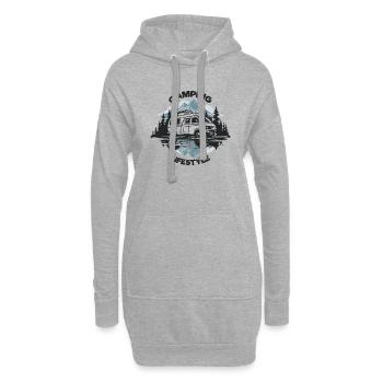 Camping Lifestyle Camping-car Transporteur Life Car - Sweat-shirt à capuche long Femme - gris chiné - Devant