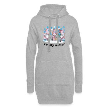 Hiver glacial - Elfes nordiques pour Noël - Sweat-shirt à capuche long Femme - gris chiné - Devant