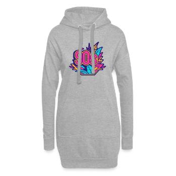 Logo des années 90 - Sweat-shirt à capuche long Femme - gris chiné - Devant