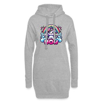 WOW Unicorn - Hoodie-Kleid - Grau meliert - Vorne
