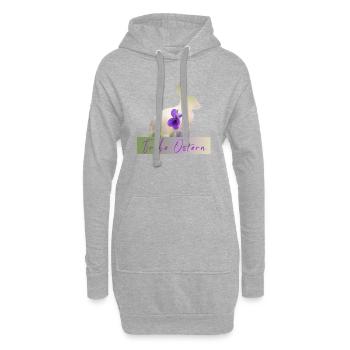 Frohe Ostern Hase - Hoodie-Kleid - Grau meliert - Vorne