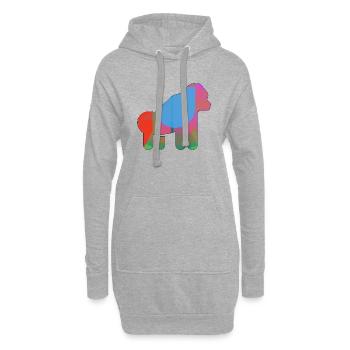 Gorilla - Hoodie-Kleid - Grau meliert - Vorne