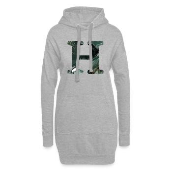 Buchstabe h grün marmoriert - Hoodie-Kleid - Grau meliert - Vorne