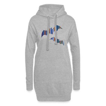 Fledermäuse - Hoodie-Kleid - Grau meliert - Vorne