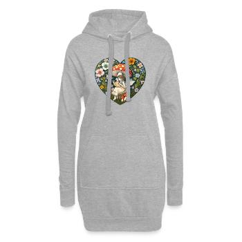 Fée de la lecture - Sweat-shirt à capuche long Femme - gris chiné - Devant