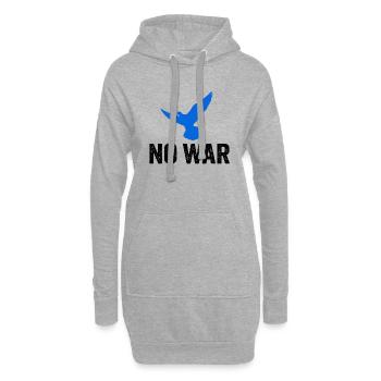 PAS DE GUERRE avec la colombe de la paix - Sweat-shirt à capuche long Femme - gris chiné - Devant