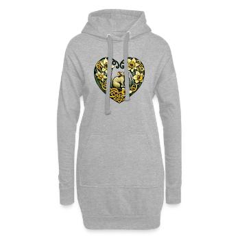 L’amour des rongeurs - Sweat-shirt à capuche long Femme - gris chiné - Devant