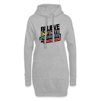 Croire aux possibilités infinies de demain - Sweat-shirt à capuche long Femme - gris chiné - Devant