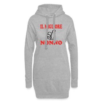 IL MIGLIORE NONNO - Sweat-shirt à capuche long Femme - gris chiné - Devant