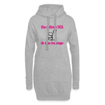 Meilleure TATA DE TOUS LES TEMPS - Sweat-shirt à capuche long Femme - gris chiné - Devant