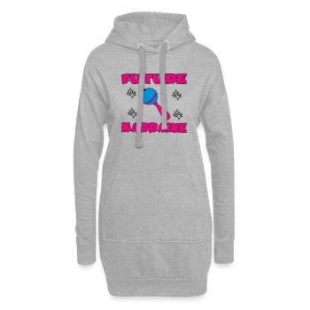 FUTURE MARRAINE - Sweat-shirt à capuche long Femme - gris chiné - Devant