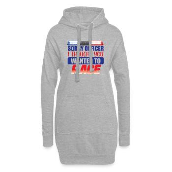 Tut mir leid, Officer, ich dachte, du wolltest Renndesign machen - Hoodie-Kleid - Grau meliert - Vorne
