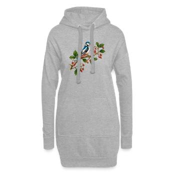 Bunter Vogel - Hoodie-Kleid - Grau meliert - Vorne