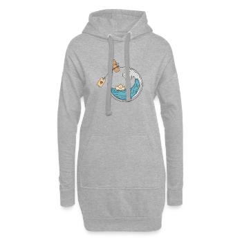 Barquito de papel - Sudadera vestido con capucha - gris jaspeado - delante