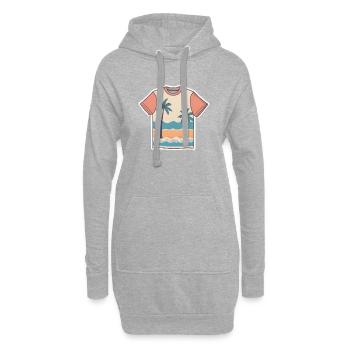 Bliss en bord de mer - Sweat-shirt à capuche long Femme - gris chiné - Devant