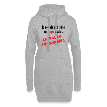 Ich bin einfach der beste Vater der Welt - Hoodie-Kleid - Grau meliert - Vorne