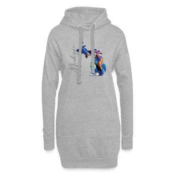 Michigan (USA) | echte Flagge | Flag Map Script - Hoodie-Kleid - Grau meliert - Vorne