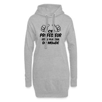MEILLEUR PROFESSEUR - Sweat-shirt à capuche long Femme - gris chiné - Devant