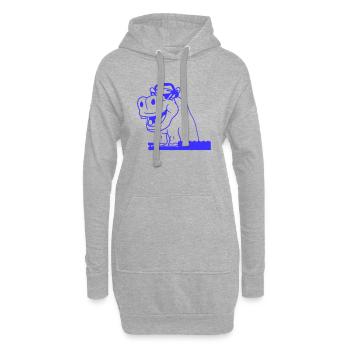Lustiges Cooles Nielpferd DJ Mischpult Party Musik - Hoodie-Kleid - Grau meliert - Vorne